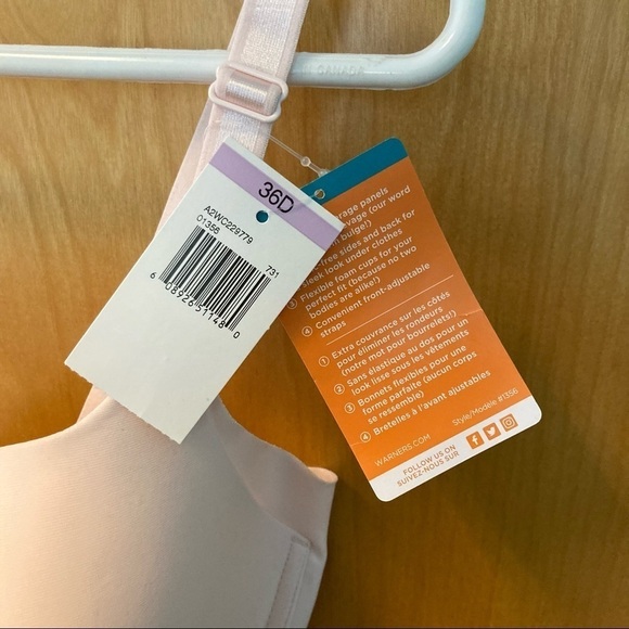 WARNER’S Sz 36D No Side Effects Underwire Bra in  Light Pink - Picture 4 of 6